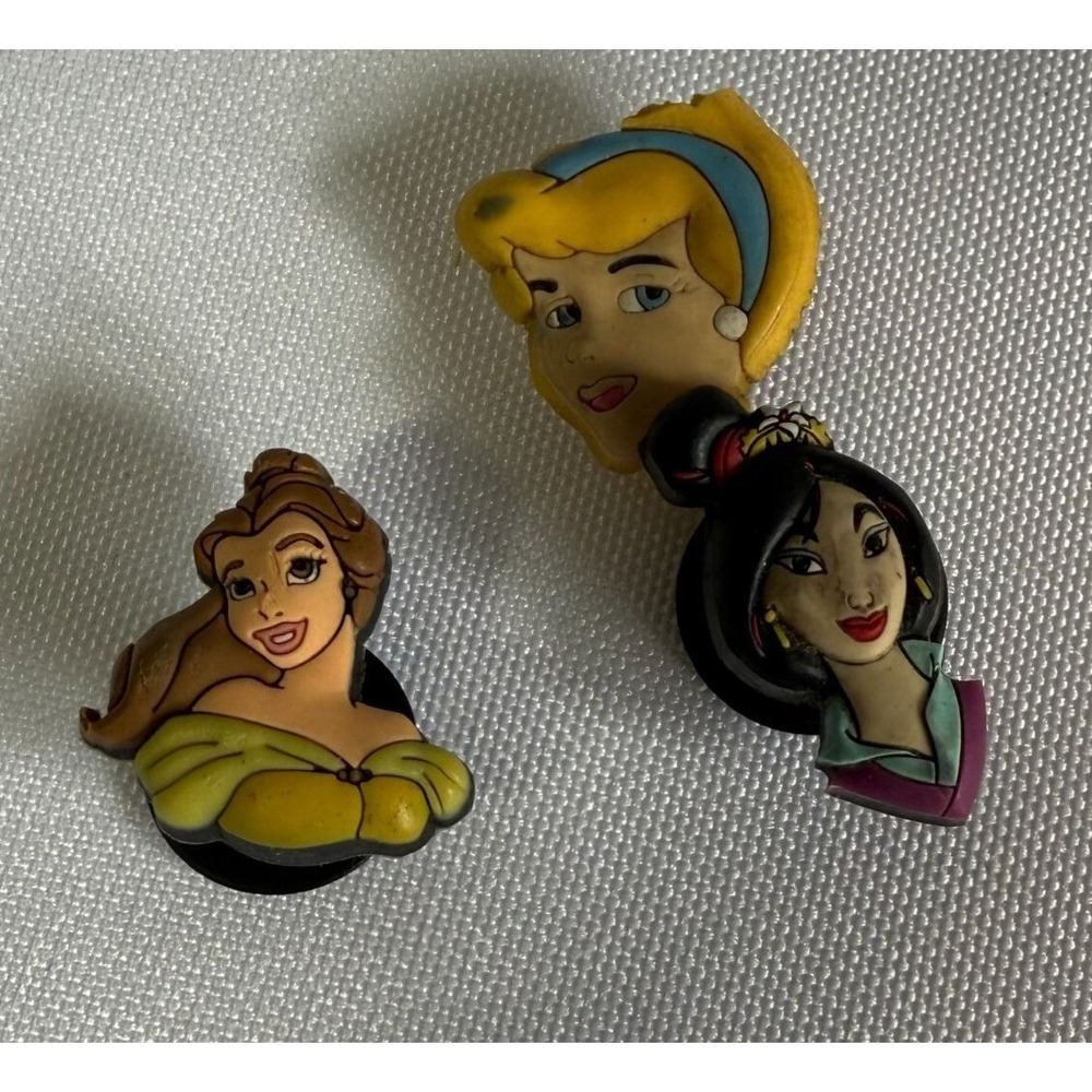 Set of 3 - Disney Princess Jibbitz Croc Shoe Charms